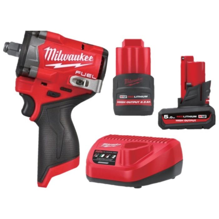 milwaukee　M12　FUEL　1/2インチ542Nmインパクトレンチ　5.0AH　&　2.5AH　キット