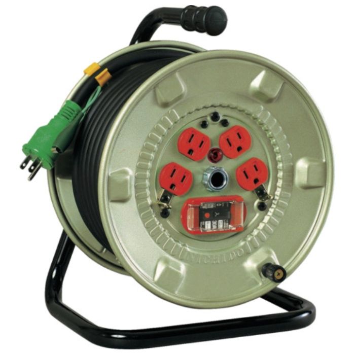 NICHIDO　電工ドラム　100V　過負荷漏電保護兼用ブレーカー付　20m