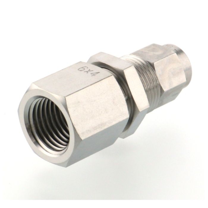 PISCO　SUS316締付け継手　SUS316締付継手　メス隔壁ストレートチューブ0640ねじR1/4