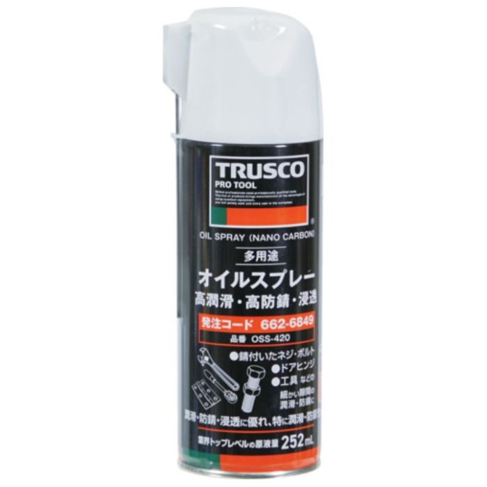 TRUSCO　【一時受注停止】オイルスプレー　高潤滑・高防錆・浸透　420ml