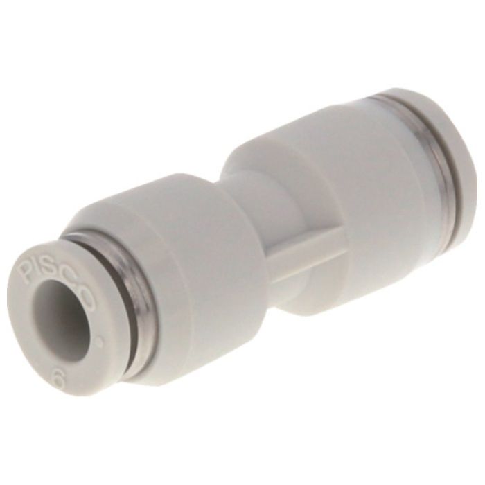 PISCO　チューブフィッティング　チューブフィッティングスタンダードタイプ　違径ユニオンストレート　チューブ外径:8mm×6mm　ライトグレー仕様
