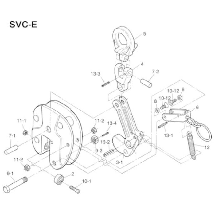 スーパー　立吊クランプ(SVC-E)用カム支持ピンセット