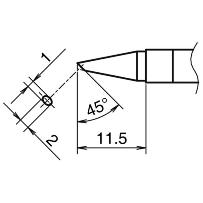 白光　こて先　BC型　横1mm　縦2mm