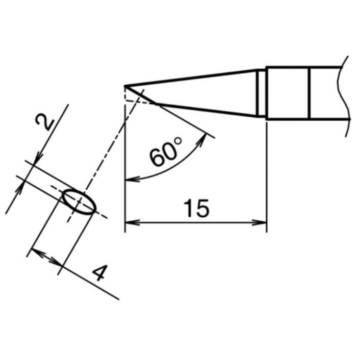 白光　こて先　BC型　横2mm　縦4mm