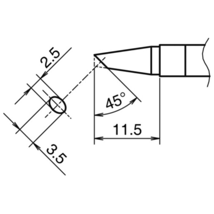 白光　こて先　BC型　横2.5mm　縦3.5mm