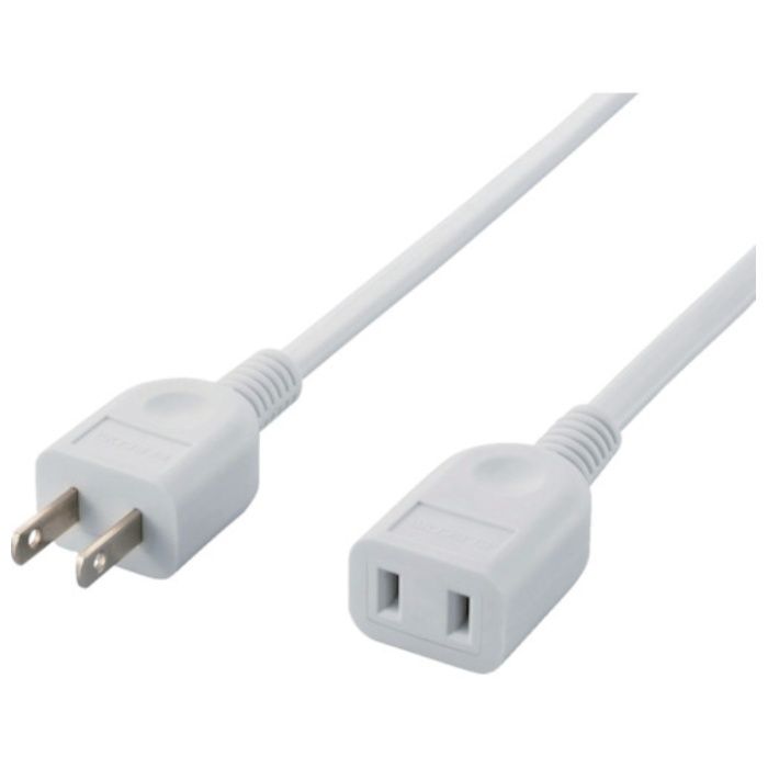 ELECOM　電源延長ケーブル　2ピン-2ピン　5m
