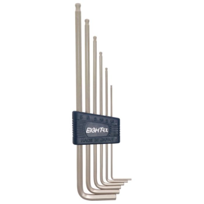 EIGHT　六角棒スパナ　テーパーヘッド　エキストラロング6本セット　1.5〜5mm