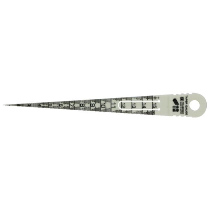 SK　プラスチックテーパーゲージ蓄光　快段目盛　測定範囲1〜15mm