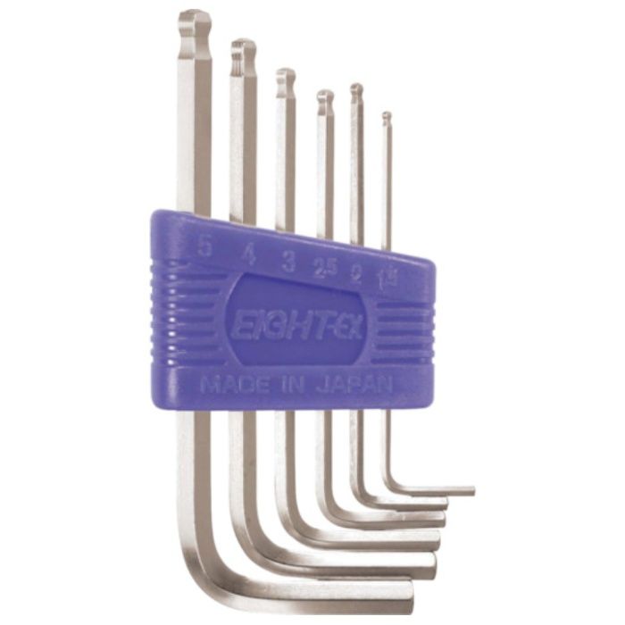 EIGHT　六角棒スパナ　テーパーヘッド　標準寸法　6本セット　1.5〜5mm