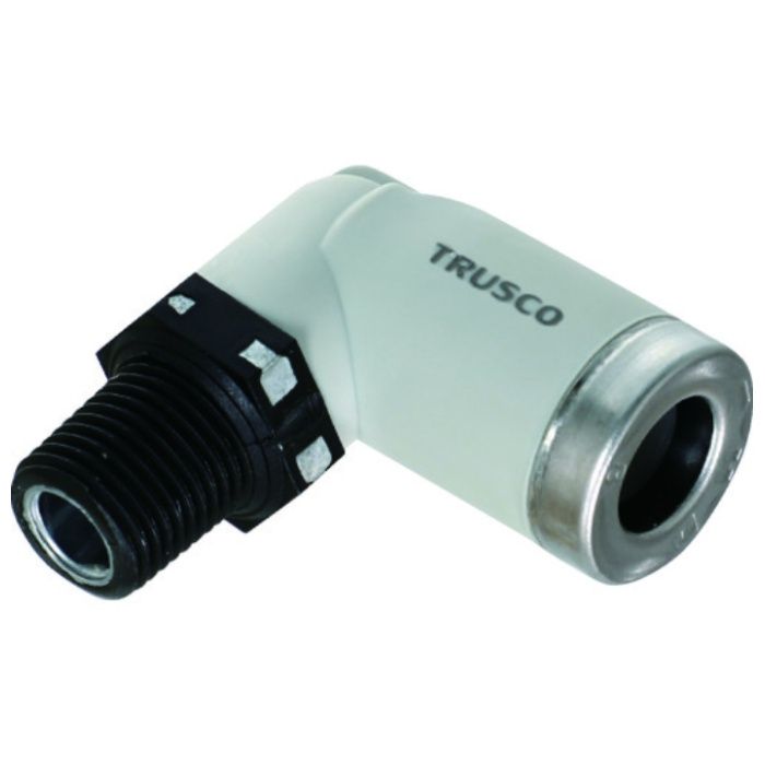 TRUSCO　チューブ継手　ワンハンド脱着型エルボ　10MMXR1/8