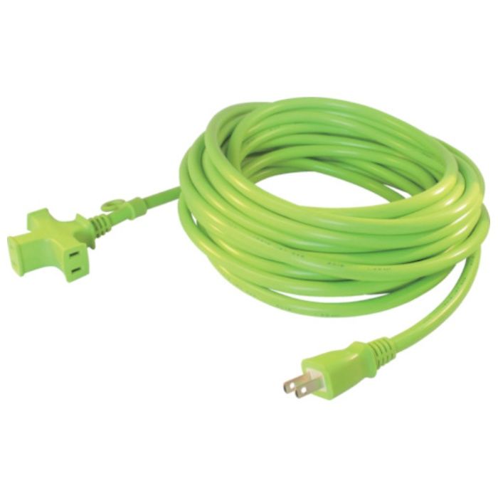 正和電工　トライアングルマルチタップ　125V-15A　10m　緑