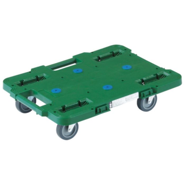 TRUSCO　樹脂製平台車　ルートバン　400X600　4輪自在　緑