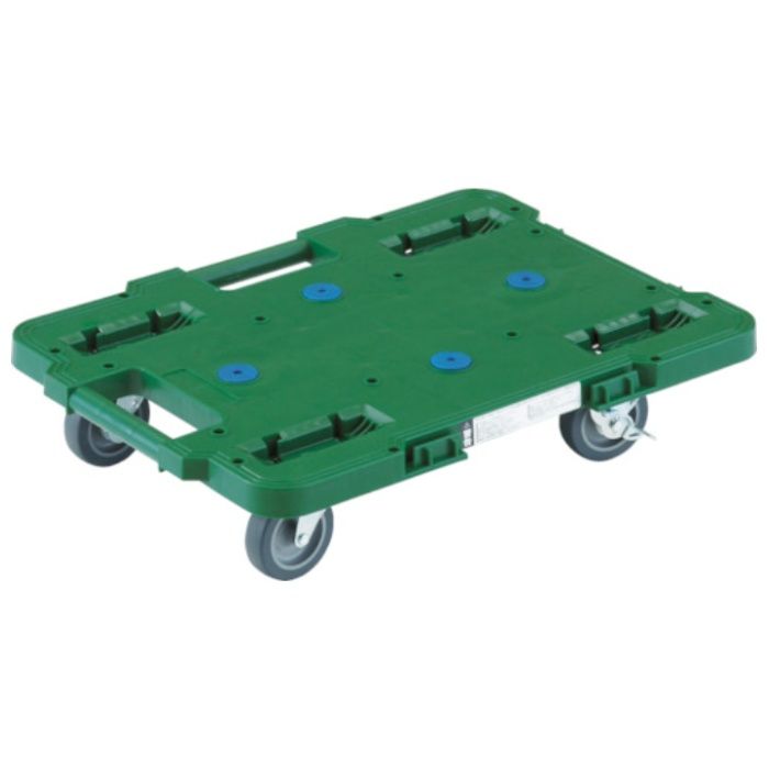 TRUSCO　樹脂製平台車　ルートバン　400X600　4輪自在　ストッパー付　緑